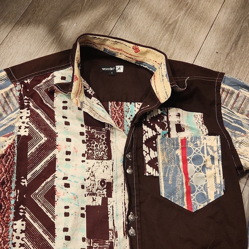 Woodin Western Patchwork Long Sleeve Shirt - Picture 2 of 5